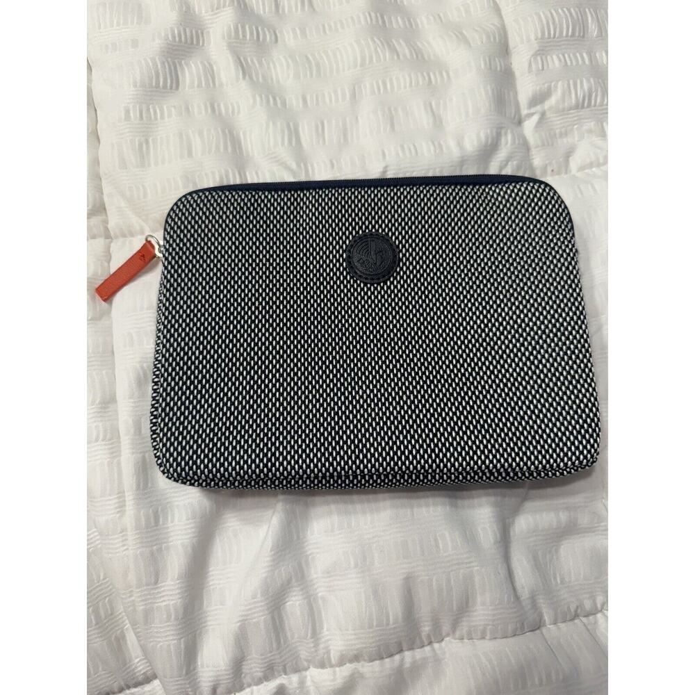 Air France Toiletry Bag Cosmetic Makeup Empty Zipper Pouch Blue White